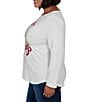 Ruby Rd. Plus Size Knit Happy Holiday Snow Globe Boat Neck Long Sleeve Top - Image 3