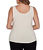 Ruby Rd. Plus Size Knit Jersey Reversable Neckline Sleeveless Tank - Image 2