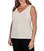Ruby Rd. Plus Size Knit Jersey Reversable Neckline Sleeveless Tank - Image 4