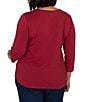 Ruby Rd. Plus Size Knit Pawsitive Charming Dogs Scoop Neck 3/4 Sleeve Top - Image 2