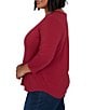 Ruby Rd. Plus Size Knit Pawsitive Charming Dogs Scoop Neck 3/4 Sleeve Top - Image 3
