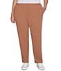 Ruby Rd. Plus Size Knit Pull-On Sweatpants, Color:Chestnut - Image 1