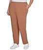 Ruby Rd. Plus Size Knit Pull-On Sweatpants, Color:Chestnut - Image 4