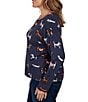 Ruby Rd. Plus Size Knit Tiny Dog Boat Neck Long Sleeve Sweater - Image 3