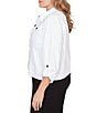 Ruby Rd. Plus Size Knit Twill Point Collar Long Roll-Tab Sleeve Button-Front Jacket - Image 3