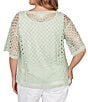 Ruby Rd. Plus Size Lace Layered Tonal Tank Open-Work Knit Sweater - Image 2