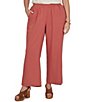 Ruby Rd. Plus Size Lightweight Ramie Lace Trim Sideseam Detail Wide-Leg Pull-On Pants - Image 1