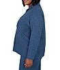 Ruby Rd. Plus Size Luxe Rib Knit Portrait Long Sleeve Quarter Zip Pullover Top - Image 3