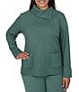 Ruby Rd. Plus Size Luxe Rib Knit Split Cowl Neck Long Sleeve Pullover - Image 4