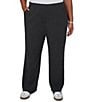 Ruby Rd. Plus Size Luxe Rib Knit Straight Leg Pull-On Pants - Image 1