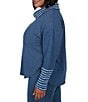 Ruby Rd. Plus Size Luxe Ribbed Knit Combo Fair Isle Trim Cowl Neck Long Sleeve Sweater - Image 3