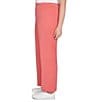 Ruby Rd. Plus Size Luxe Ribbed Textured Straight Leg Pull-On Pants, Color:Bright Coral - Image 3
