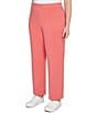 Ruby Rd. Plus Size Luxe Ribbed Textured Straight Leg Pull-On Pants, Color:Bright Coral - Image 4