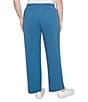 Ruby Rd. Plus Size Luxe Ribbed Textured Straight Leg Pull-On Pants, Color:Lake Blue - Image 2