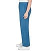 Ruby Rd. Plus Size Luxe Ribbed Textured Straight Leg Pull-On Pants, Color:Lake Blue - Image 3