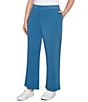 Ruby Rd. Plus Size Luxe Ribbed Textured Straight Leg Pull-On Pants, Color:Lake Blue - Image 4
