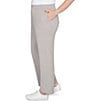 Ruby Rd. Plus Size Luxe Ribbed Textured Straight Leg Pull-On Pants, Color:Grey - Image 3
