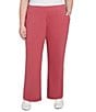 Ruby Rd. Plus Size Luxe Ribbed Wide-Leg Pull-On Coordinating Pants, Color:Sangria Heather - Image 1