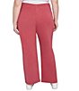 Ruby Rd. Plus Size Luxe Ribbed Wide-Leg Pull-On Coordinating Pants, Color:Sangria Heather - Image 2