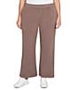 Ruby Rd. Plus Size Luxe Ribbed Wide-Leg Pull-On Coordinating Pants, Color:Espresso Heather - Image 1