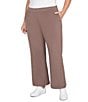 Ruby Rd. Plus Size Luxe Ribbed Wide-Leg Pull-On Coordinating Pants, Color:Espresso Heather - Image 5
