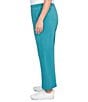 Ruby Rd. Plus Size Luxe Ribbed Wide-Leg Pull-On Coordinating Pants, Color:Teal Heather - Image 3