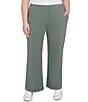 Ruby Rd. Plus Size Luxe Ribbed Wide-Leg Pull-On Coordinating Pants, Color:Loden Heather - Image 1
