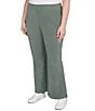 Ruby Rd. Plus Size Luxe Ribbed Wide-Leg Pull-On Coordinating Pants, Color:Loden Heather - Image 4