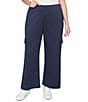 Ruby Rd. Plus Size Luxe Ultra Knit Pull-On Cargo Pants, Color:Navy - Image 1