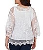 Ruby Rd. Plus Size Medallion Crochet Lace Scoop Neck 3/4 Sleeve Top - Image 6