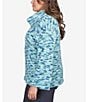 Color:Turquoise Multi - Image 3 - Plus Size Nubby Knit Space Dye Funnel Neck Sweater