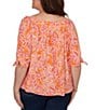 Ruby Rd. Plus Size Paisley Square Neck 3/4 Sleeve Knit Top - Image 2