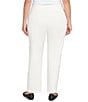 Ruby Rd. Plus Size Ponte Knit Pintuck Pull-On Pants, Color:Ivory - Image 2