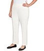 Ruby Rd. Plus Size Ponte Knit Pintuck Pull-On Pants, Color:Ivory - Image 4
