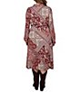 Ruby Rd. Plus Size Ponte Victorian-Inspired Patchwork Point Collar Long Sleeve Self Tie Shirt Dress - Image 2