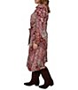 Ruby Rd. Plus Size Ponte Victorian-Inspired Patchwork Point Collar Long Sleeve Self Tie Shirt Dress - Image 4