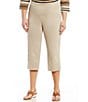 Color:Chino - Image 1 - Plus Size Pull-On Solar Millennium Capri Pants