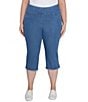 Ruby Rd. Plus Size Relaxed Fringe Hem Pull-On Denim Pants - Image 1