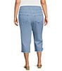 Ruby Rd. Plus Size Relaxed Fringe Hem Pull-On Denim Pants - Image 2
