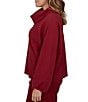 Ruby Rd. Plus Size Coordinating Premium Ribbed Knit Cowl Neck Long Bubble Sleeve Top - Image 4