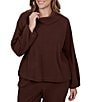 Ruby Rd. Plus Size Coordinating Premium Ribbed Knit Cowl Neck Long Bubble Sleeve Top - Image 5