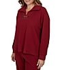 Ruby Rd. Plus Size Ribbed Knit Faux Suede Trim Portrait Collar Long Sleeve Horse Bit Top - Image 3