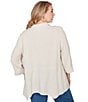 Ruby Rd. Plus Size Sand-Washed Linen Collared V-Neck 3/4 Sleeve Button Front Coordinating Tunic - Image 2