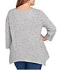 Ruby Rd. Plus Size Scoop Neck 3/4 Sleeve Sharkbite Hem Knit Top, Color:Grey Heather - Image 2