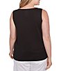Ruby Rd. Plus Size Scoop Neck Sleeveless Cotton Rib Knit Tank, Color:Black - Image 2