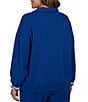 Ruby Rd. Plus Size Scuba Pique Point Collar 3/4 Sleeve Stripe Trim Pullover - Image 2
