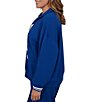 Ruby Rd. Plus Size Scuba Pique Point Collar 3/4 Sleeve Stripe Trim Pullover - Image 4