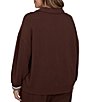 Ruby Rd. Plus Size Scuba Pique Point Collar 3/4 Sleeve Stripe Trim Pullover - Image 2