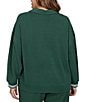 Ruby Rd. Plus Size Scuba Pique Point Collar 3/4 Sleeve Stripe Trim Pullover - Image 2