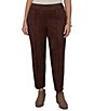Ruby Rd. Plus Size Scuba Suede Flat Waistband Front Seam Ankle Pants - Image 1